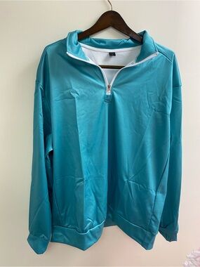 Nwt Teal Quarter-Zip Pullover Sweater